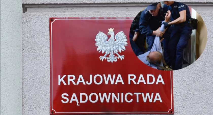 Policja w asyście prokuratora przeszukuje pokój Przemysława Radzika w siedzibie neo-KRS
