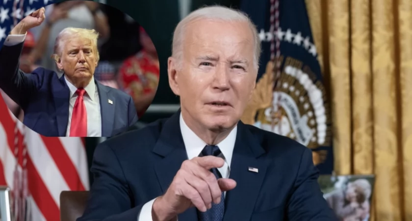 Joe Biden podczas wygłaszania przemówienia do narodu. Prezydent USA potwierdził, że nie startuje w wyborach