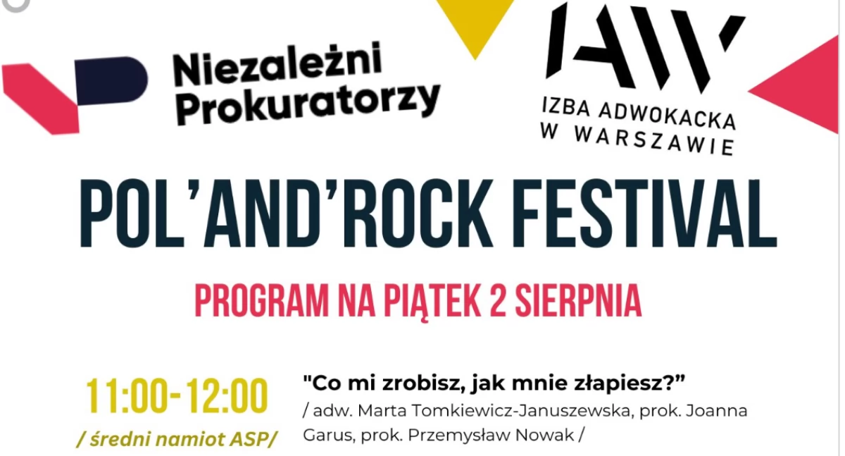 Spotkania z prokuratorami Lex Super Omnia podczas  Pol’and’Rock 2024 – plan wydarzeń 