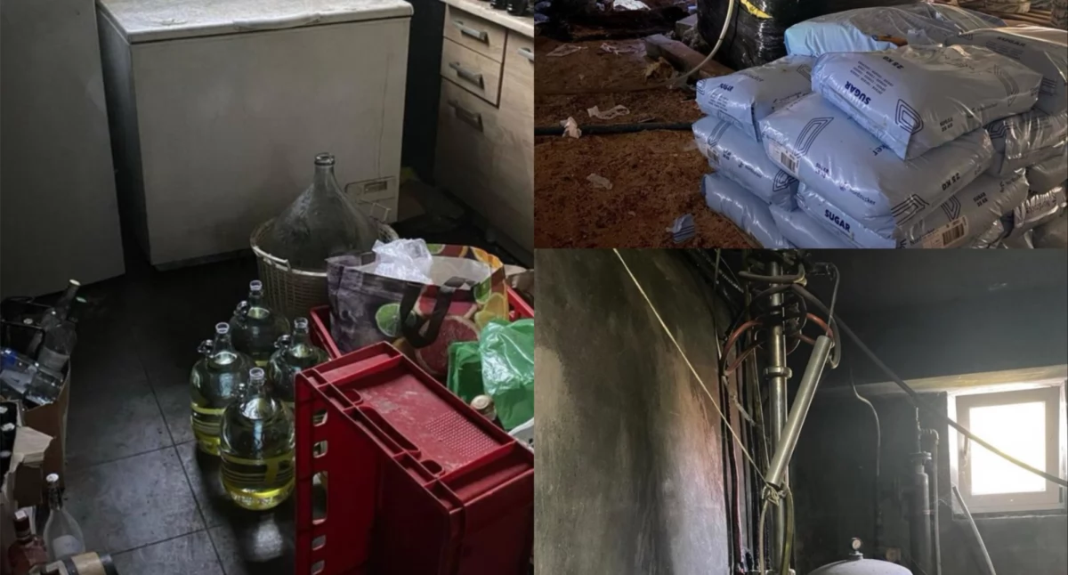 Nielegalna fabryka bimbru rozbita przez CBŚP. Pełno alkoholu i tona cukru