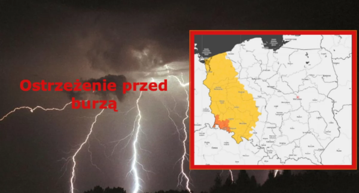 IMGW ostrzega: Burze z gradem i silnym wiatrem w zachodniej Polsce