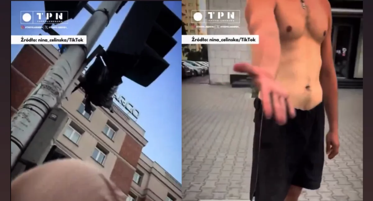 Nagranie z pobicia. Mężczyzna bez koszulki zaatakował młodą kobietę w centrum Warszawy. 