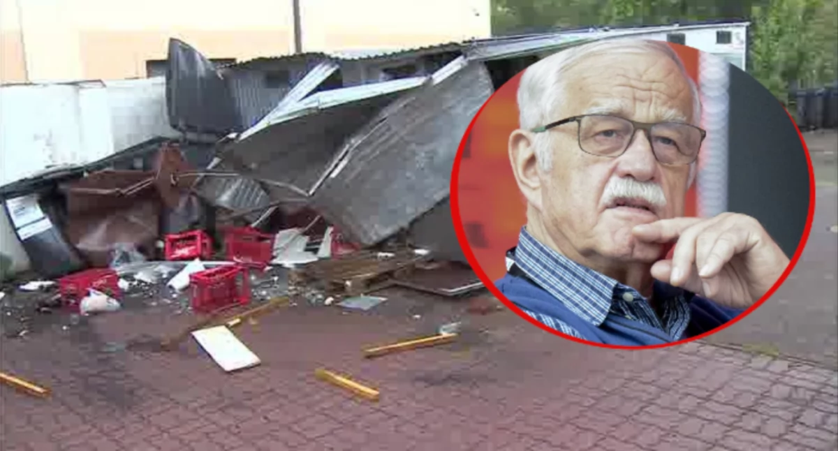 Wypadek Jana Pietrzaka. Wjechał w wiatę przy przychodni
