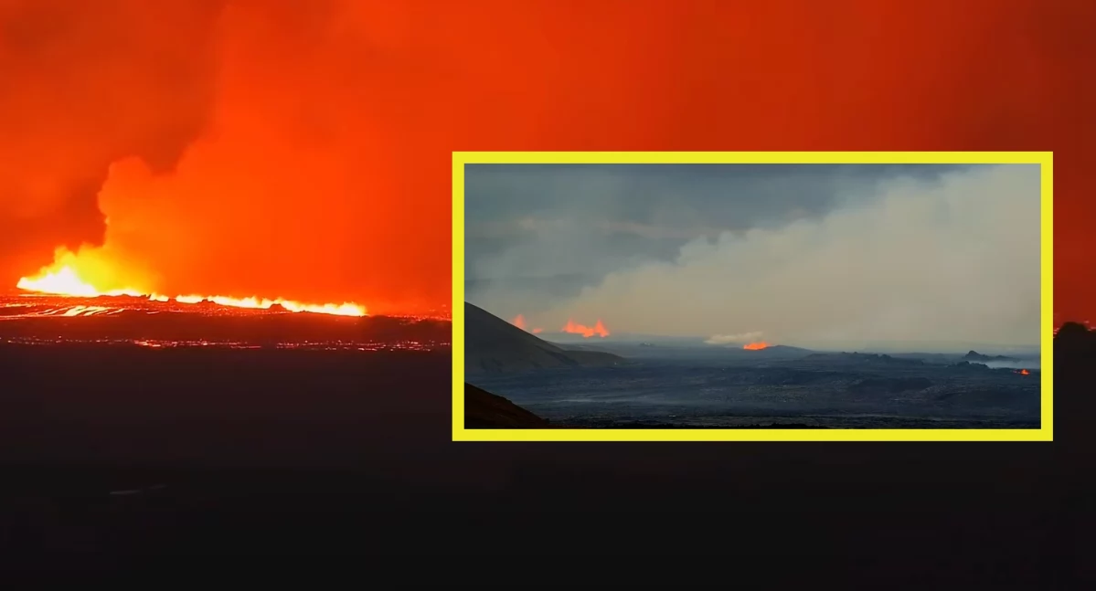 Nagranie szóstej erupcji wulkanu na Islandii. Zjawiskowy moment wybuchu