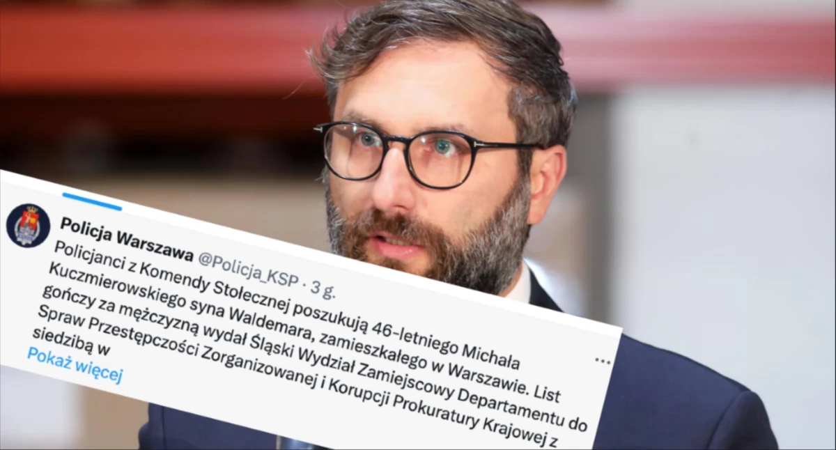 Komunikat stołecznej policji o wydaniu listu gończego za Michałem Kuczmierowskim poszukiwanym w sprawie afery RARS celem przedstawienia zarzutów karnych 