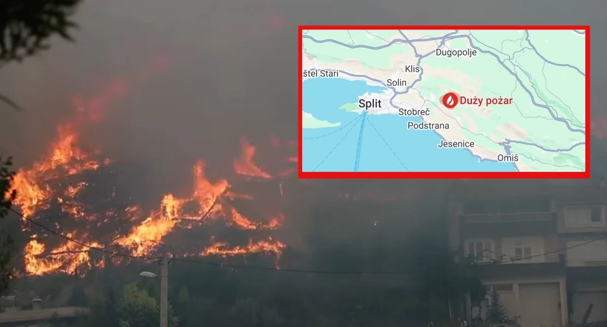 Pożar w okolicach Splitu. Turyści zmuszeni do ewakuacji z apartamentów