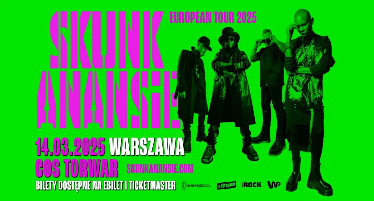 Zdjęcie plakatu z datą i miejscem koncertu Skunk Anansie. Wielki powrót zespołu