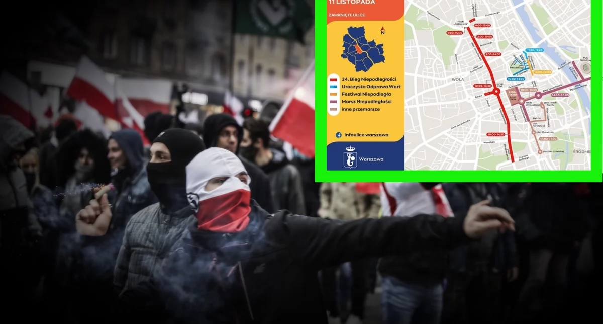 Marsz Niepodległości w Warszawie 2024. Komunikaty policji dotyczące objazdów i utrudnień w stolicy