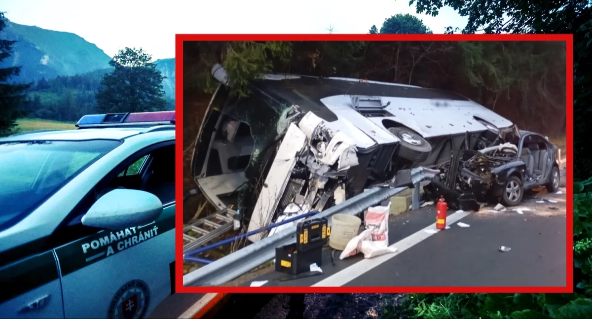 Śmiertelny wypadek na Słowacji. Autokar zderzył się z autem osobowym
