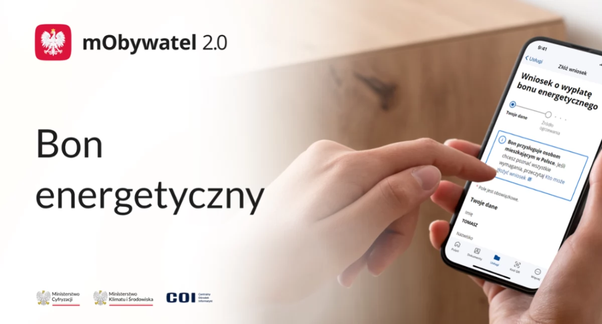 Grafika informująca, ja działa bon energetyczny w Polsce. Nowe decyzje rządu w sprawie dodatku 