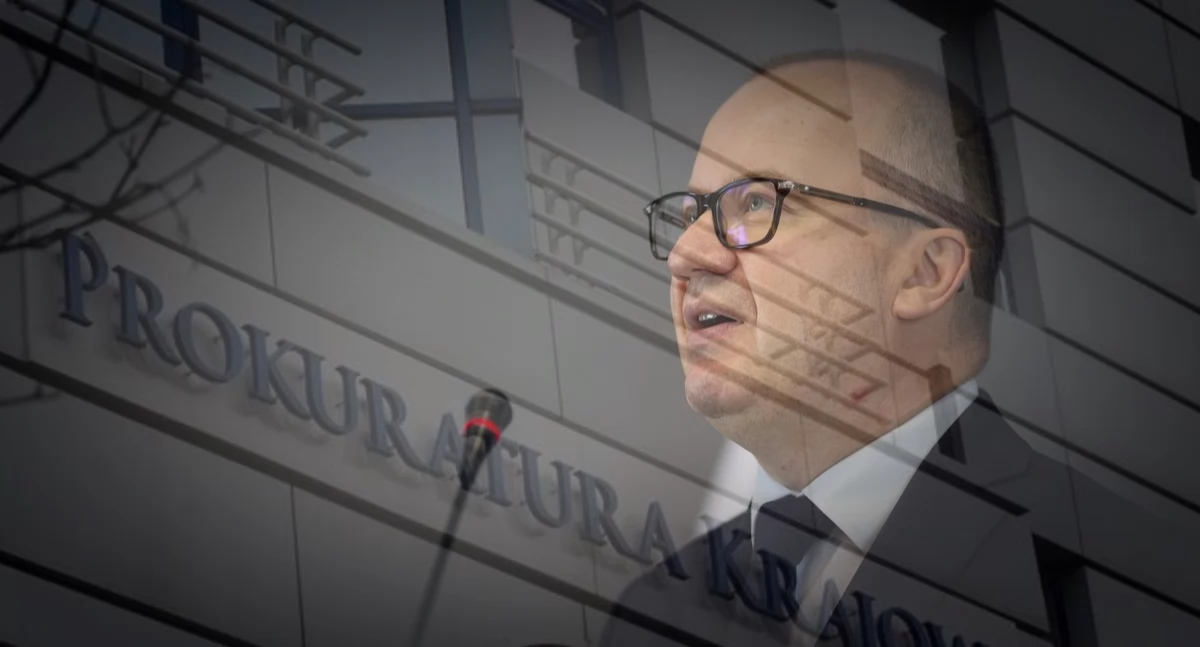 Zdjęcie Adama Bodnara i budynku Prokuratury Krajowej
