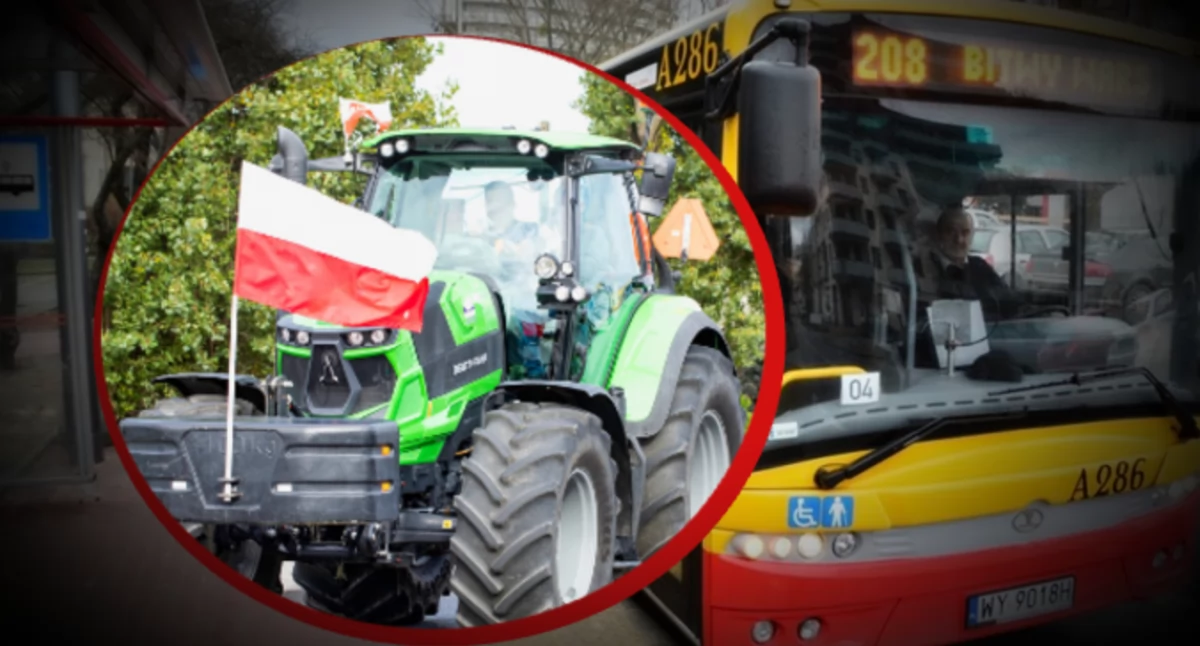 Zdjęcie z protestu rolników w Warszawie