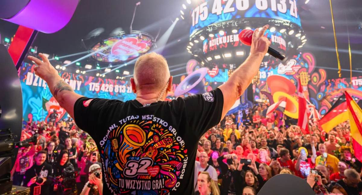 Zdjęcie Jurka Owsiaka podczas finału WOŚP