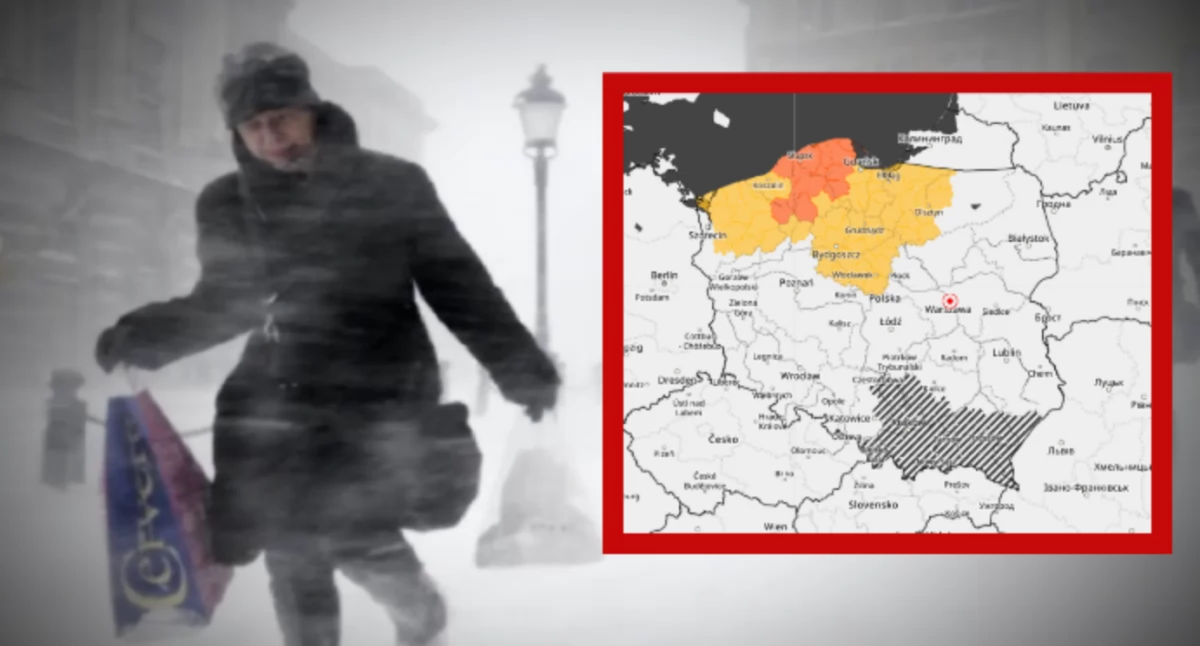 Ostrzeżenie IMGW i alert RCB w Polsce. Zdjęcie z miejsc zagrożonych silnym wiatrem i zamiecią śnieżną