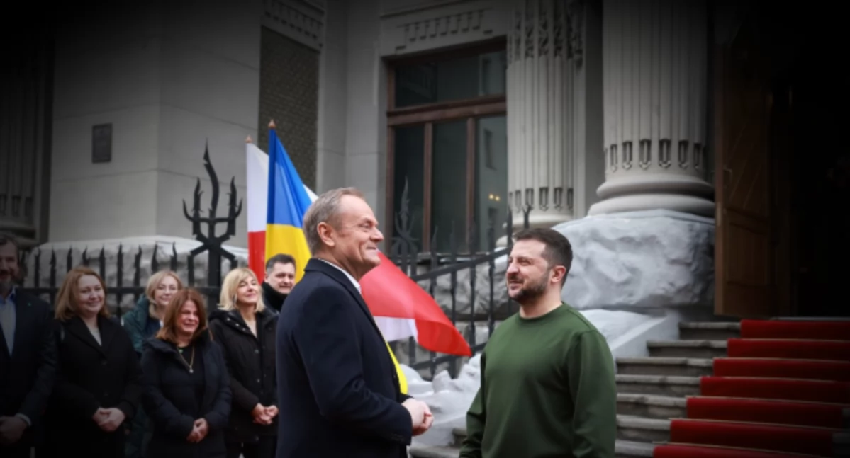 Zdjęcie Donalda Tuska i prezydenta Ukrainy Wołodymera Zełenskiego