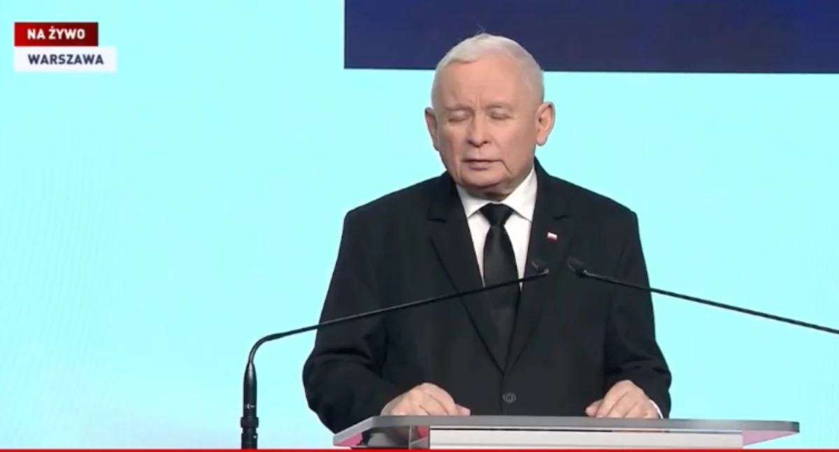 Jarosław Kaczyński podczas konferencji prasowej odpowiada na pytanie, kiedy spotkał się z Karolem Nawrockim