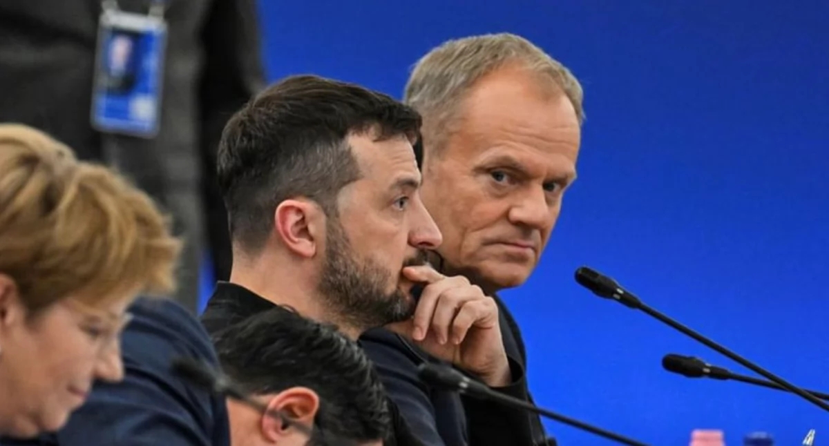 Zdjęcie Donalda Tuska i Wołodymyra Zełenskiego. Premier wzywa w poście na portalu X wszystkie siły polityczne w Polsce do zaprzestania sporów które dotyczą wojny w Ukrainie