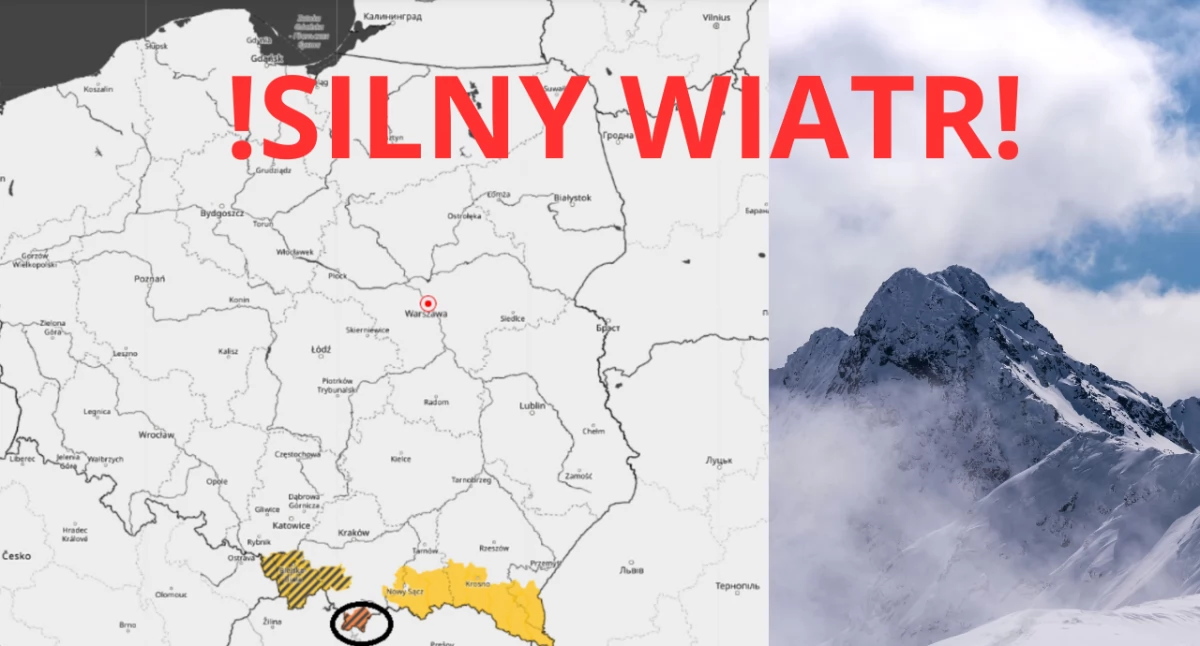 Zdjęcie mapy pogodowej polski. IMGW ostrzega przed trudnymi warunkami w Tatrach i silnym wiatrem