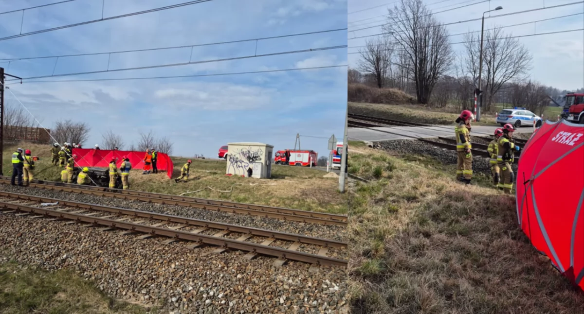 W woj. warmińsko–mazurskim doszło do śmiertelnego wypadku z udziałem pociągu i samochodu osobowego. Nie żyją dwie osoby