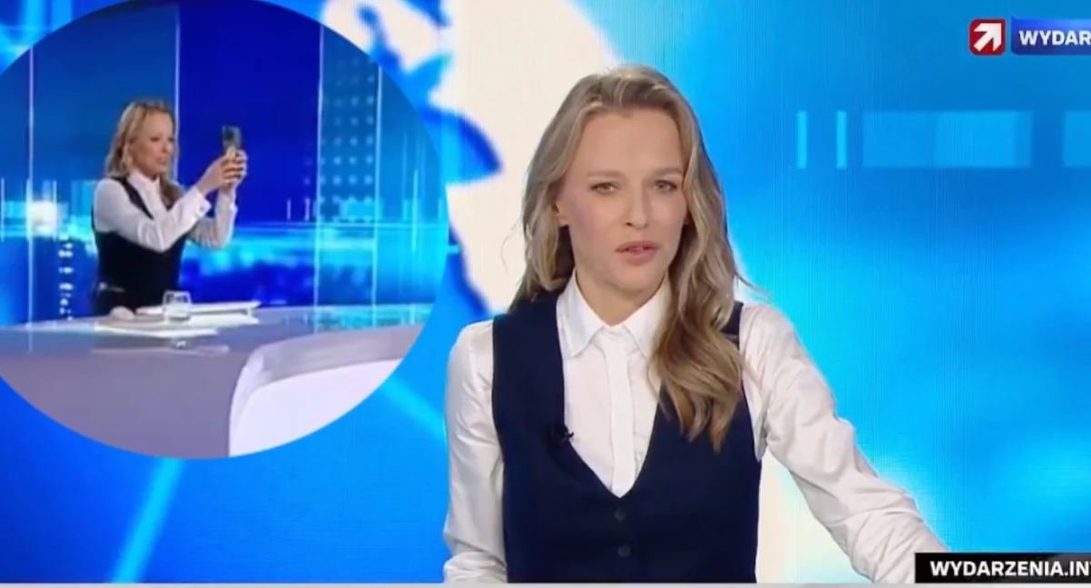Dominika Tarczyńska na antenie kanału Wydarzenia 24 zrobiła sobie selfie podczas zejścia z anteny 
