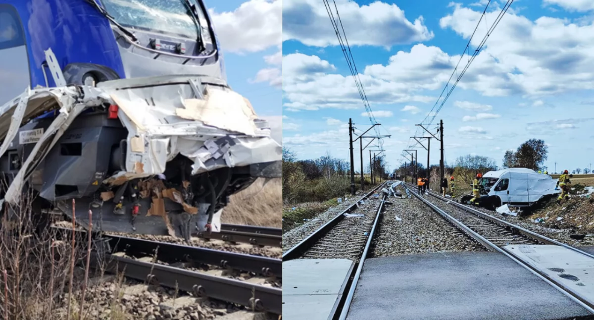 Ruch kolejowy wstrzymany po zderzeniu pociągu z samochodem w Polednie