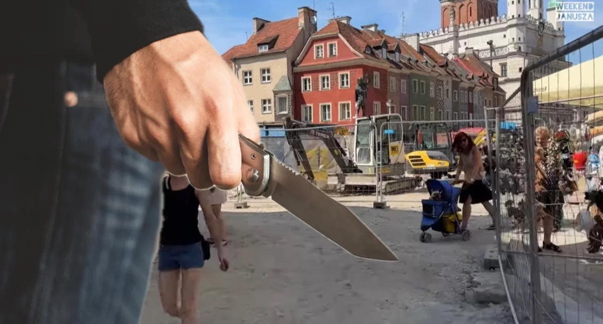 Atak nożownika w Poznaniu na ulicy Dąbrowskiego. Sprawca poszukiwany, policja sprawdza studzienki kanalizacyjne 