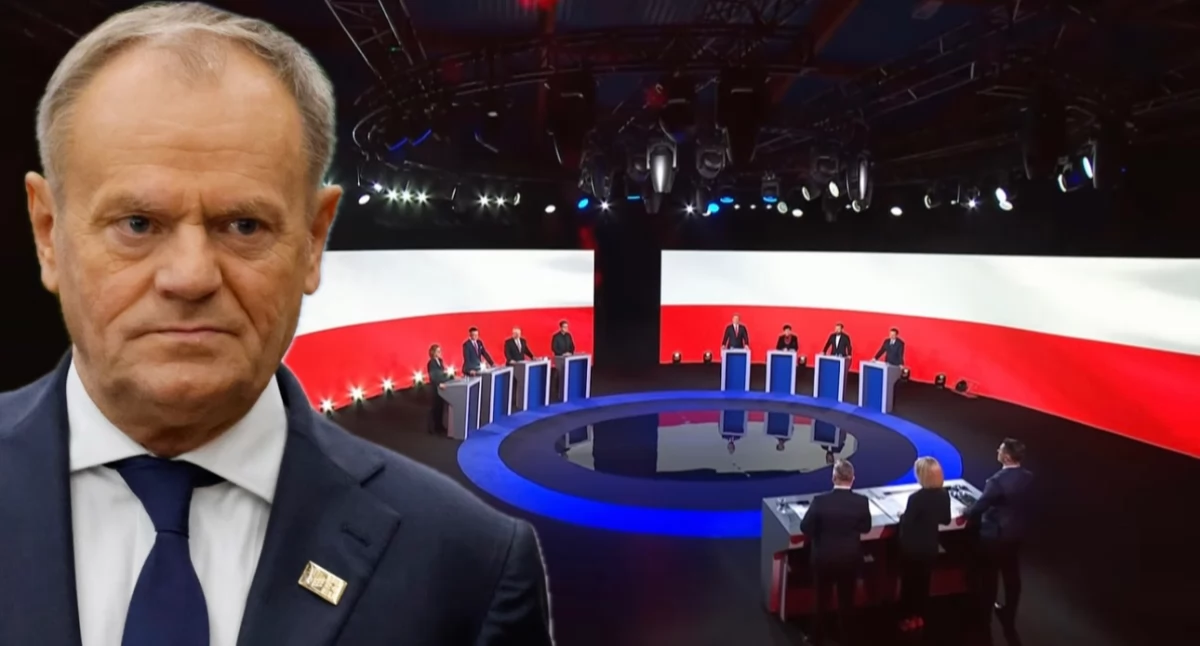 Donald Tusk komentuje debatę prezydencką w Końskich 