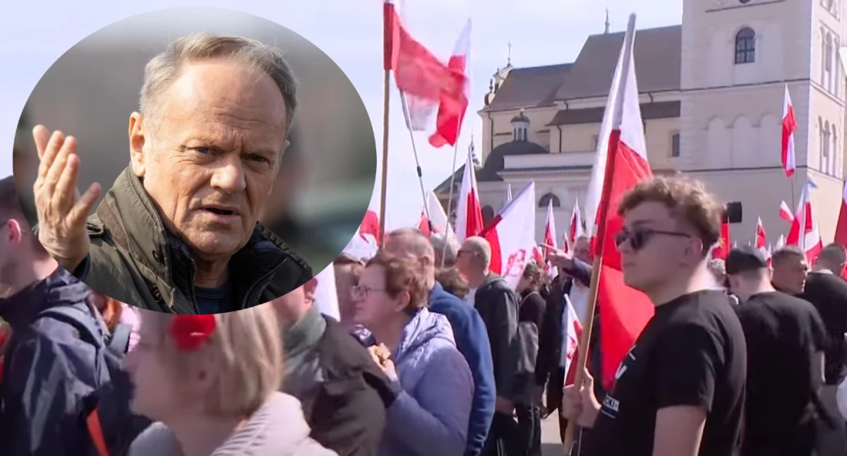 Donald Tusk podziękował Jarosławowi Kaczyńskiemu i autorom hejterskich haseł na Marszu 1000-lecia Korony Polskiej 