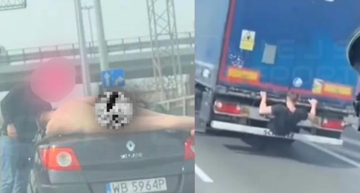 Niebezpieczny incydent w Warszawie – mężczyzna na dachu jadącego samochodu