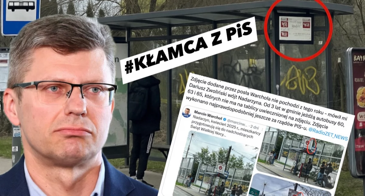Marcin Warchoł skłamał, że zdjęcie z imigrantami na przystanku w Nadarzynie zostało wykonane w 2025 roku. Fotografia pochodzi z 2022 roku, gdy rządził PiS