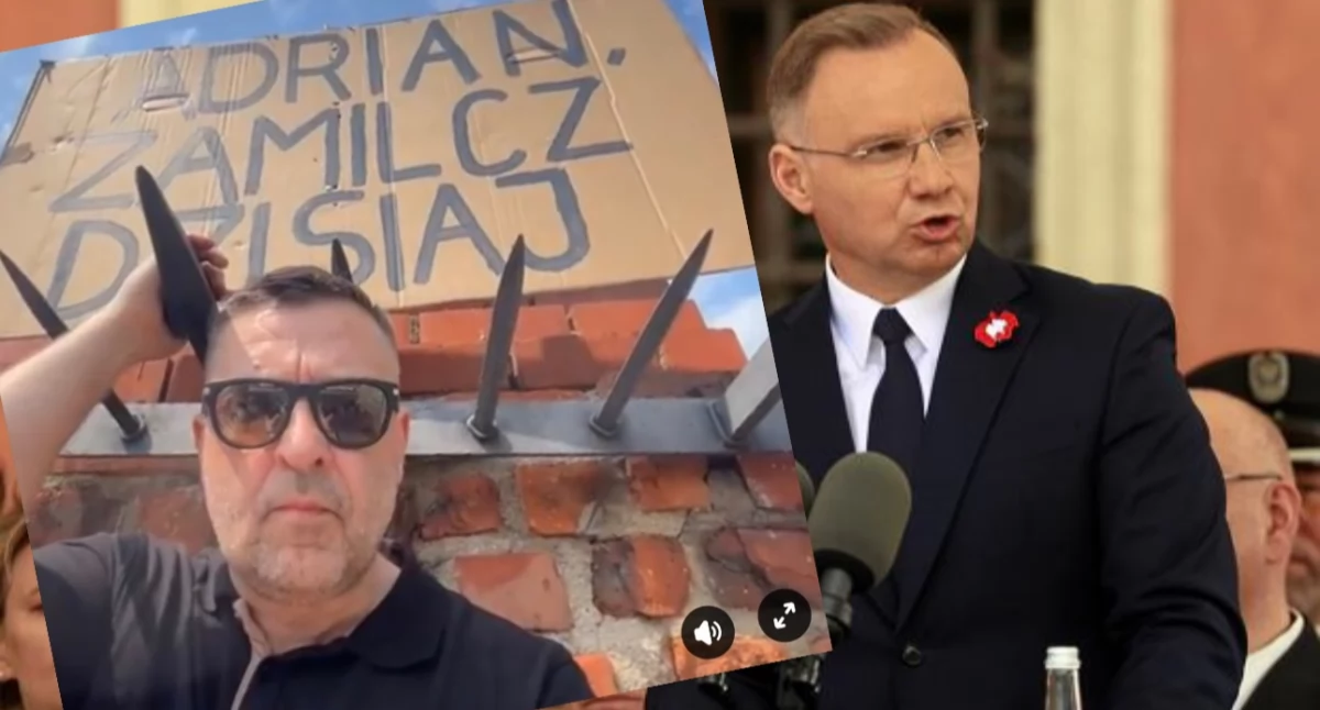 Zbigniew Komosa z banerem 
