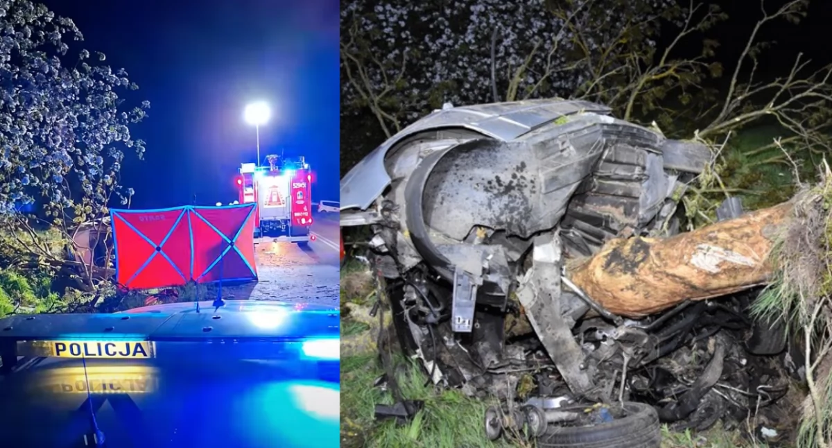 Zdjęcie z miejsca wypadku BMW