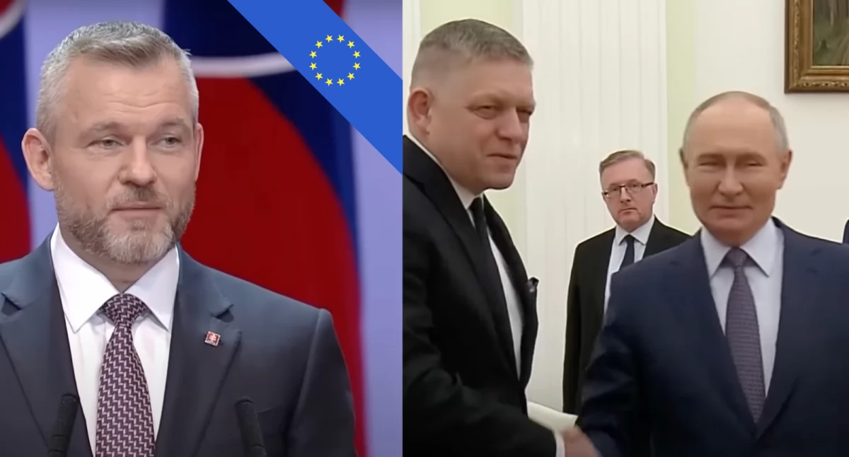 Zdjęcie prezydenta Słowacji Petera Pellegrinia i Roberta Fico