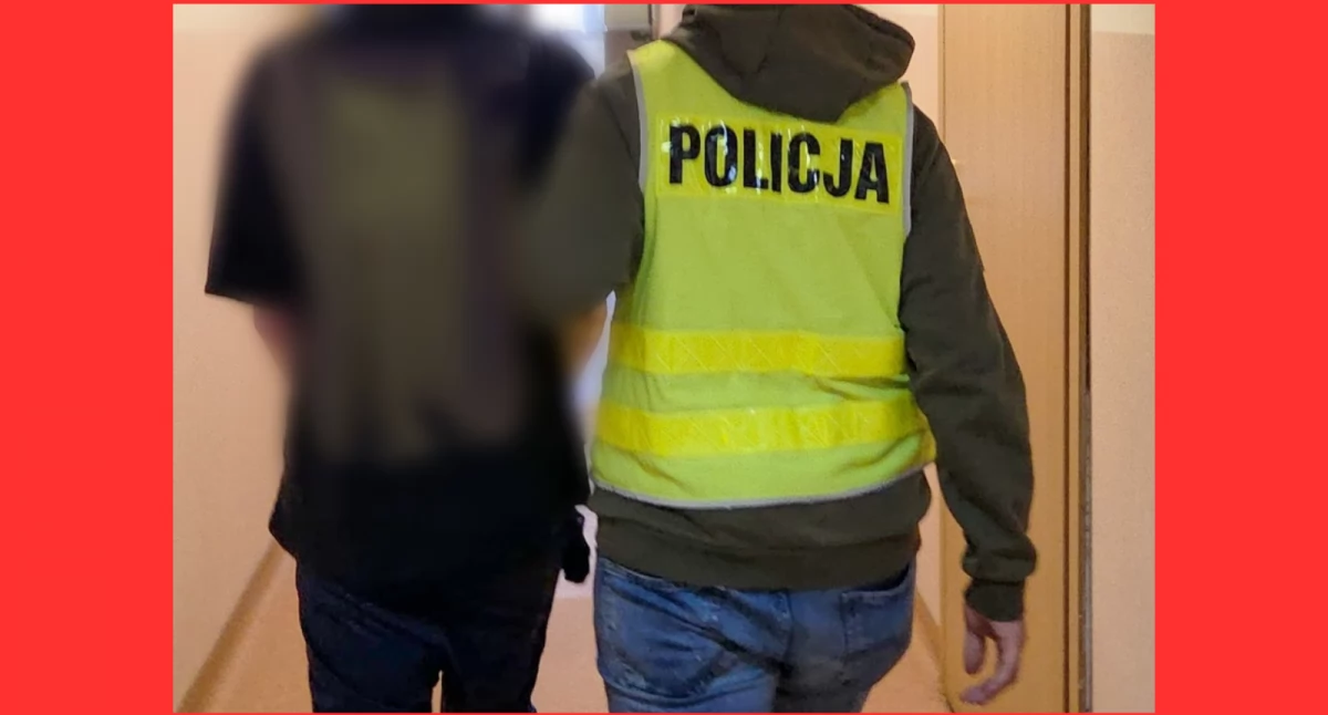 Zdjęcie z zatrzymania nastolatka przez policję w Żarach