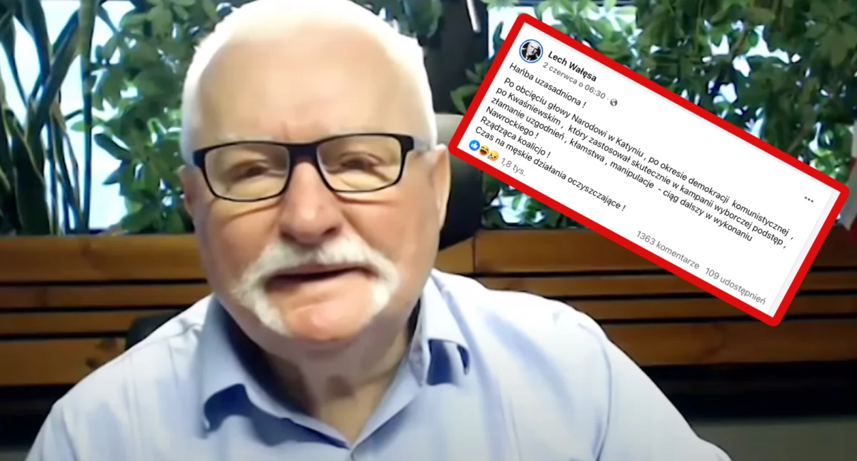 Zdjęcie Lecha Wałęsy podczas wywiadu w Onecie