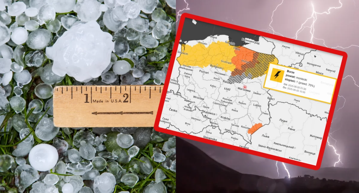Zdjęcie mapy pogodowej polski z prognozą pogody