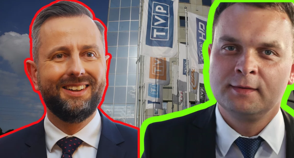 Zmiany w Telewizji Polskiej po wyborach prezydenckich. Od lewej Władysław Kosiniak Kamysz i dyrektor TVP Tomasz Sygut
