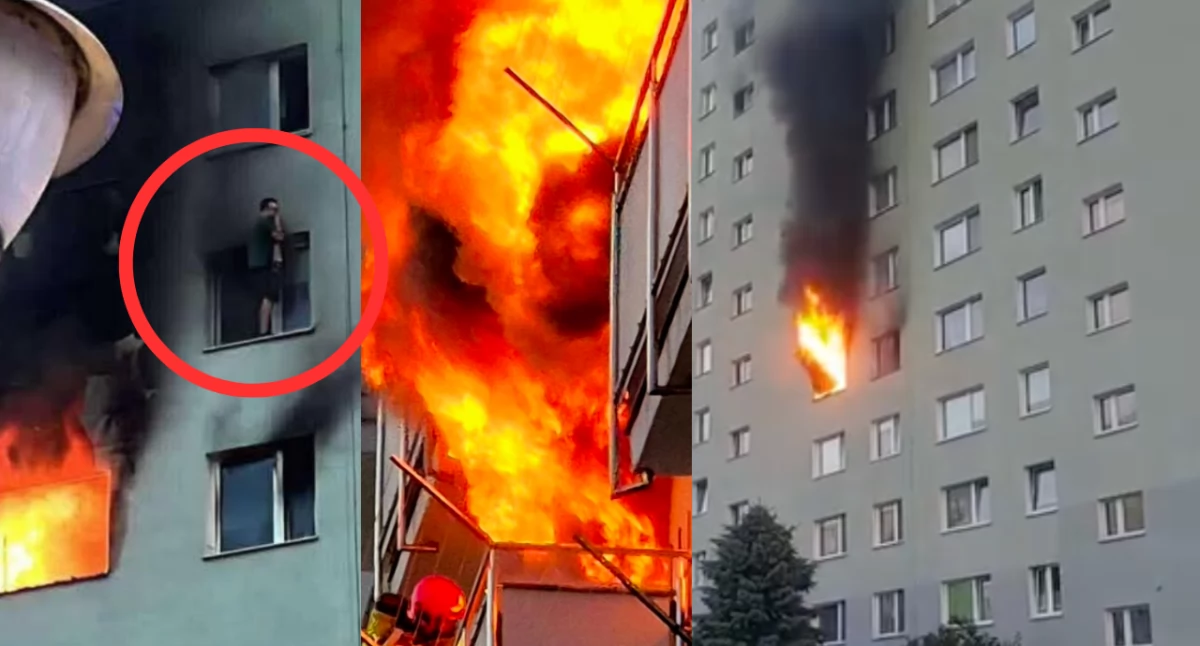 Zdjęcie z pożaru mieszkania w Rzeszowie
