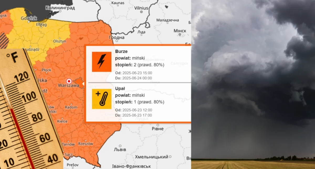 Gwałtowne burze i wysokie temperatury – prognozy IMGW na dziś