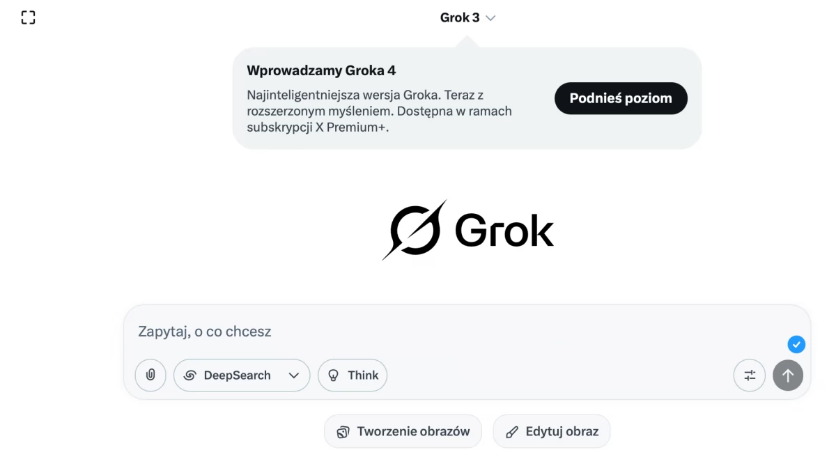 Screen z aplikacji Grok działającej w ramach serwisu X Elon Muska, która publikowała i generowała obraźliwe posty dzięki Ai