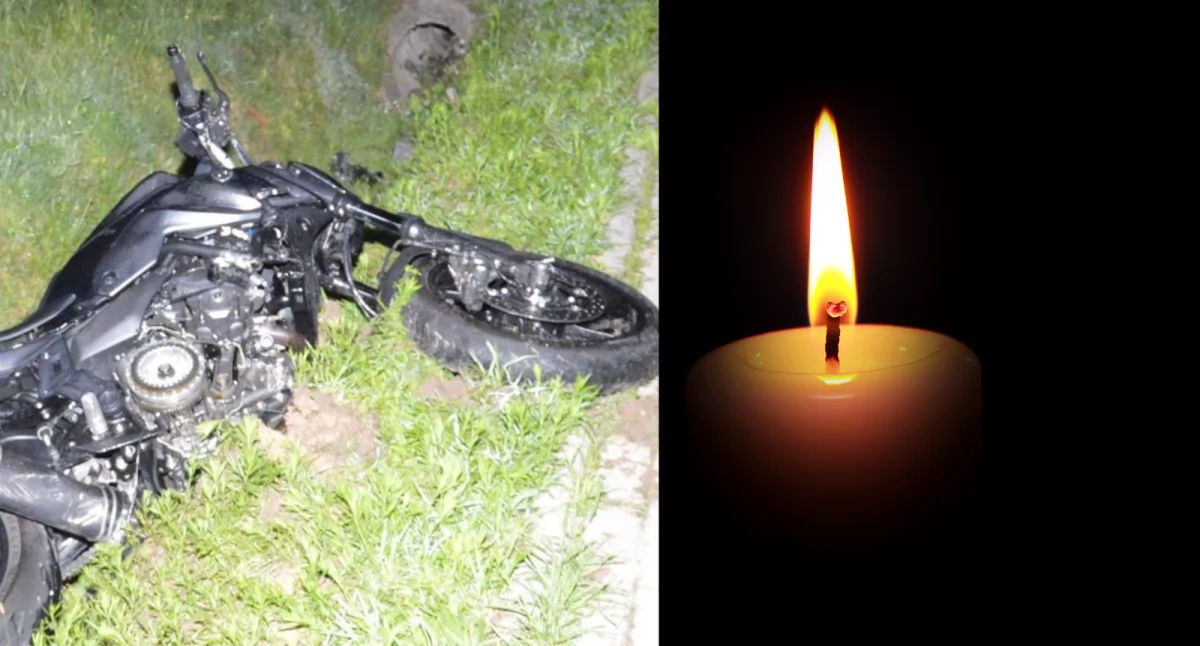 Zdjęcie z miejsca wypadku motocyklisty. 19-latek z miejscowości Majdan Nowy zginął na miejscu