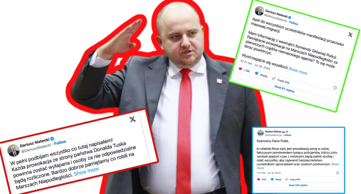 Zdjęcie Dariusza Mateckiego. Komenda Główna reaguje na zarzuty posła