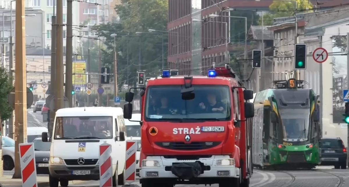 Zdjęcie straży pożarnej podczas interwencji