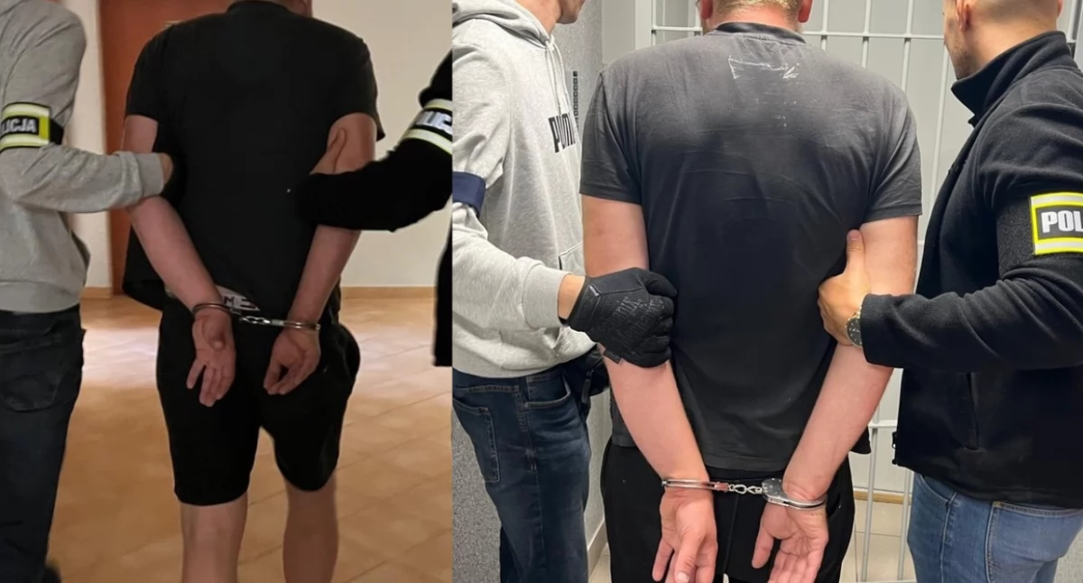 Zdjęcie z zatrzymania mężczyzny w Sarbinowie. Potrącił na pasach kobietę z dzieckiem i uciekł – był pijany, pod wpływem narkotyków i bez prawa jazdy