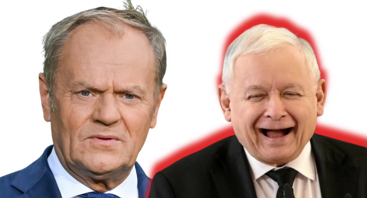 Jarosław Kaczyński i premier Donald Tusk od prawej
