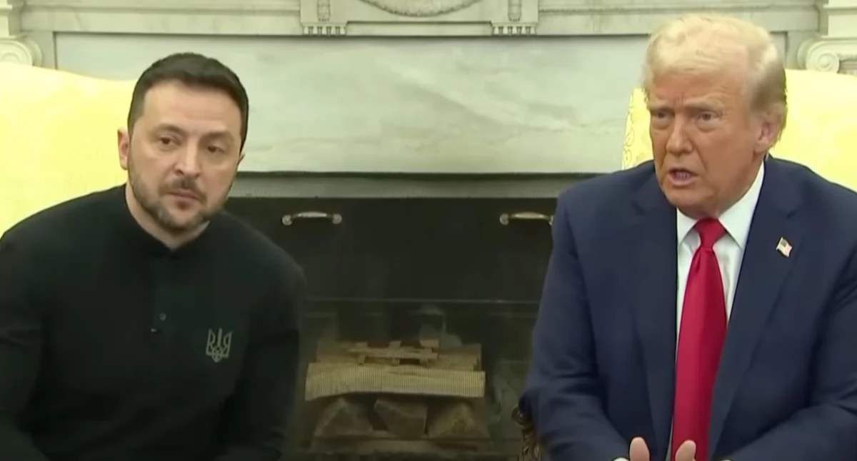 Wołodymyr Żeleński i Donald Trump podczas negocjacji w USA