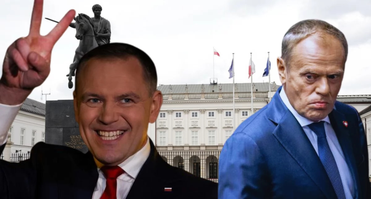 Zdjęcie Karola Nawrockiego i Donalda Tuska. Spotkanie w Pałacu Prezydenckim 