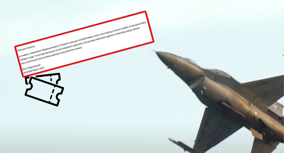 Air Show w Radomiu odwołane po katastrofie F-16. Instrukcja, jak zwrócić bilet i odzyskać pieniądze