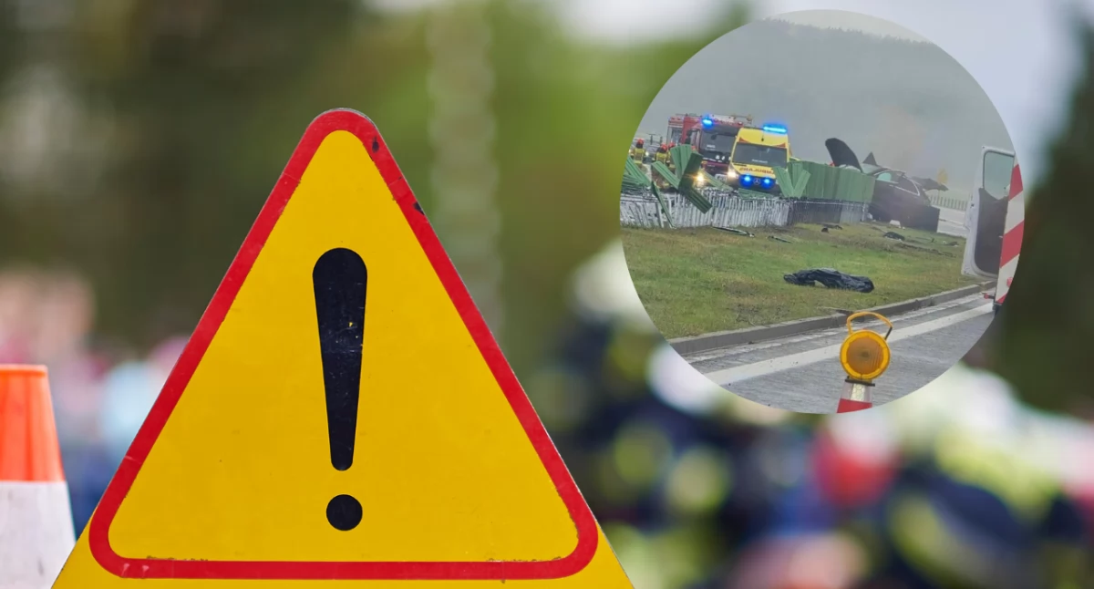Autostrada A1 nieprzejezdna po dachowaniu auta koło Włocławka