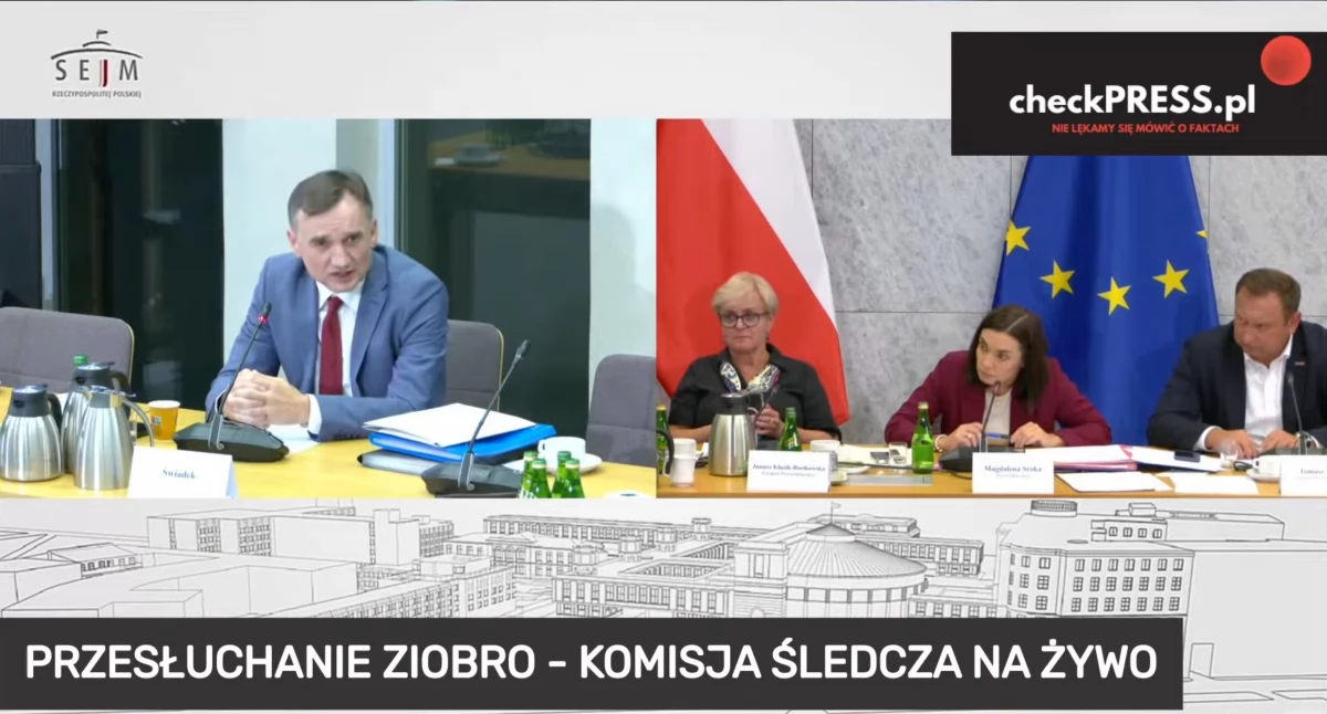 Komisja śledcza ds. Pegasusa: Ziobro tłumaczy się z nielegalnych podsłuchów